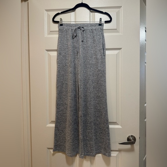 Carly Jean Los Angeles Pants - Carly Jean Los Angeles Gray Lounge Wide Leg Pants